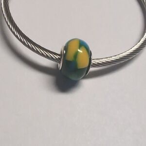 Green Blue Purple Yellow Block Charm for Pandora Style‎ Bracelet